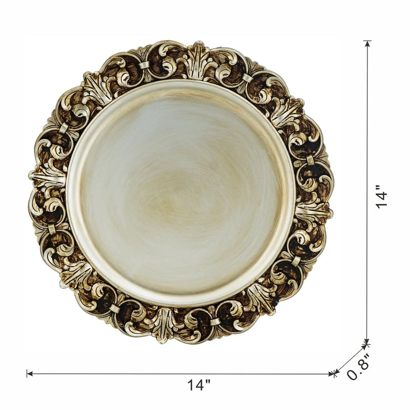 Plastic Charger Plate (Set of 6) - Gold by Unique Piece Furniture