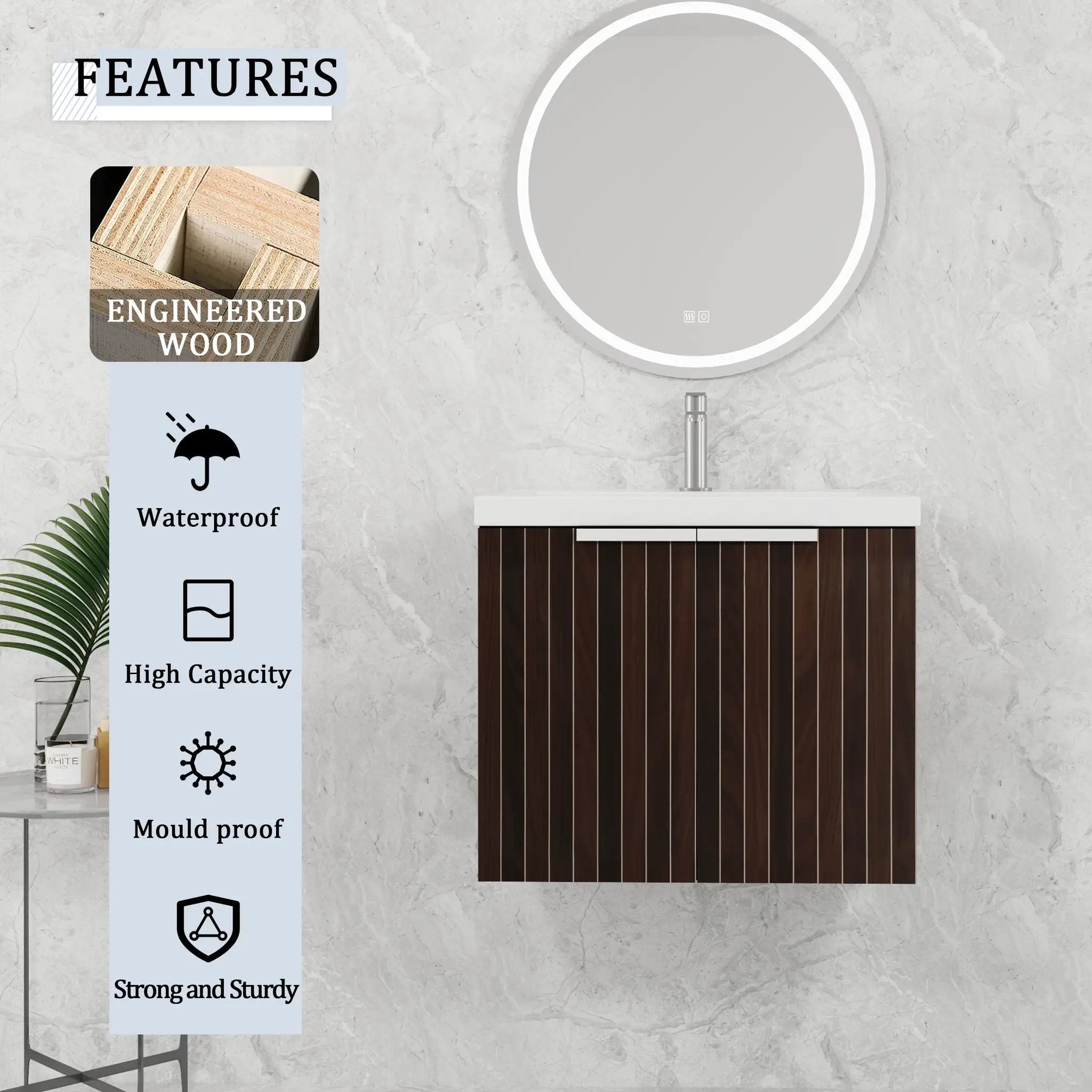 24 Inch Bathroom Cabinet With Resin Sink by HouseOfZazla