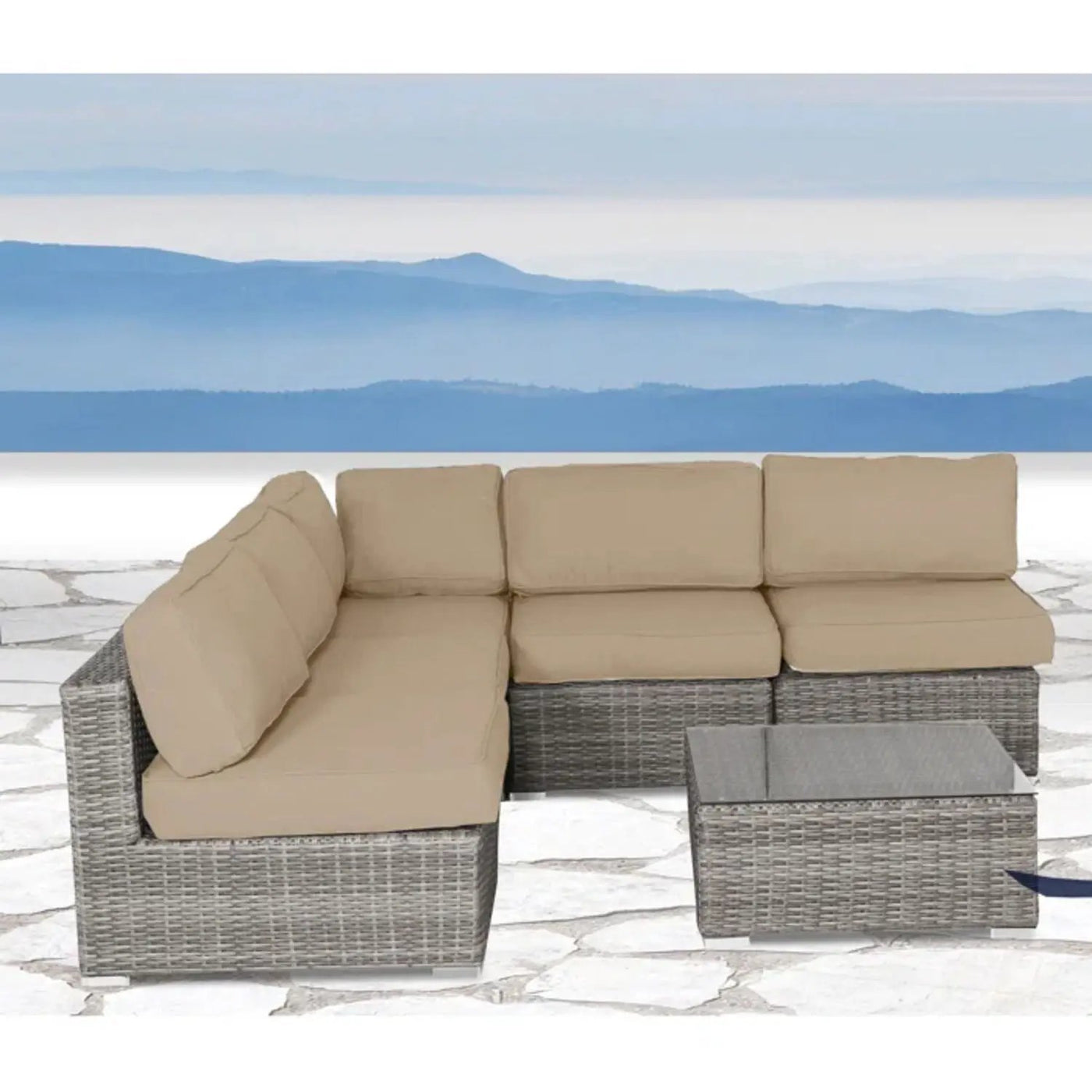 Seating Set With Cushions Handcrafted Wicker Design by HouseOfZazla