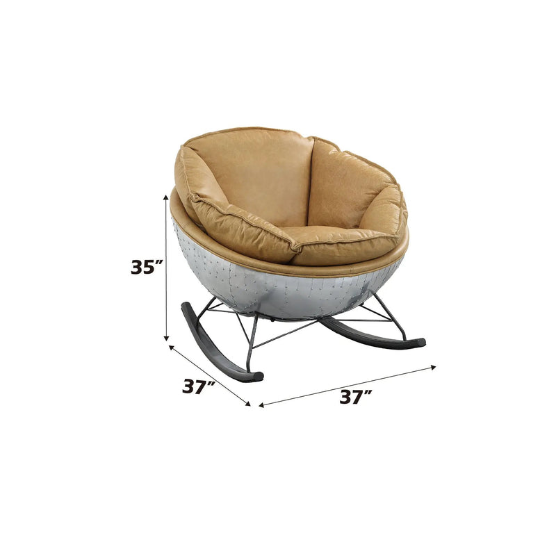 Pippin - Top Grain Leather Rocking Chair - Morocco by Unique Piece Furniture