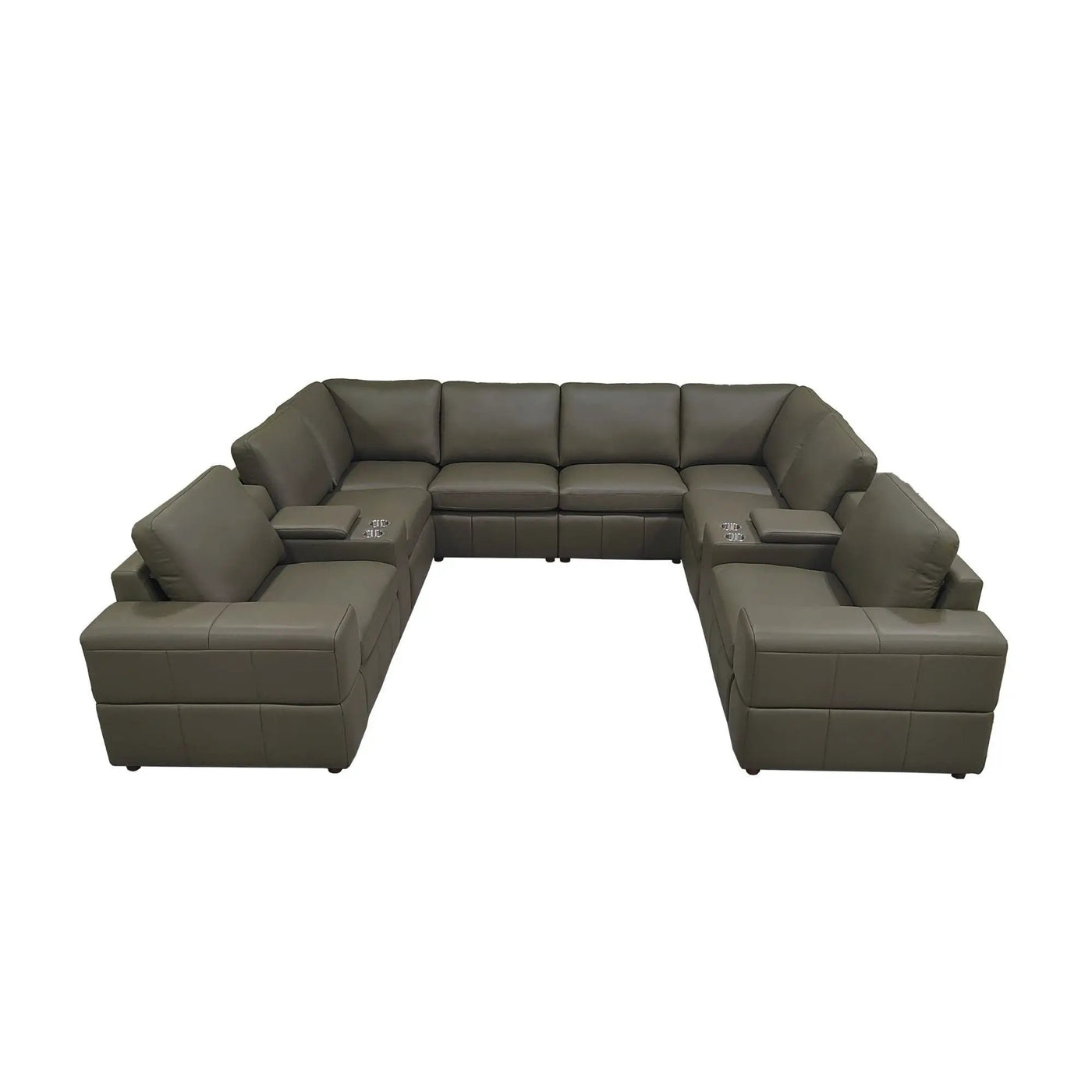 Upholstered Large Arms Sectional With Recliner Seats by Unique Piece Furniture