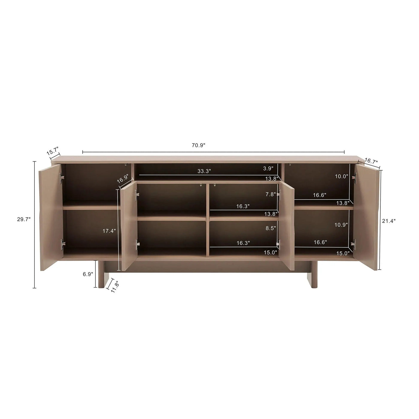 Ella - Sideboard With Adjustable Shelves by HouseOfZazla