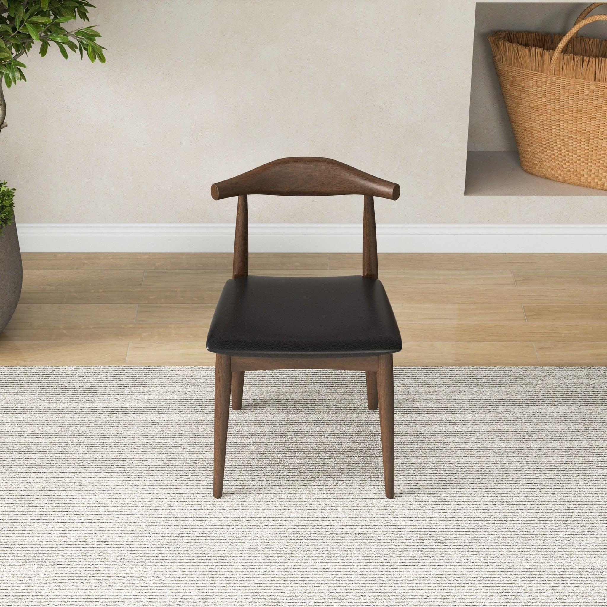 Destiny - Dining Chairs (Set of 2) - Black / Dark Brown by HouseOfZazla