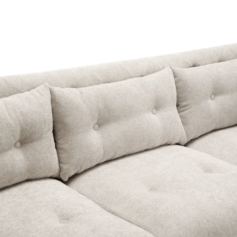 Upholstered Sofa Modern 3 Seater Sofa Couch With Tufted Design For Living Room by HouseOfZazla