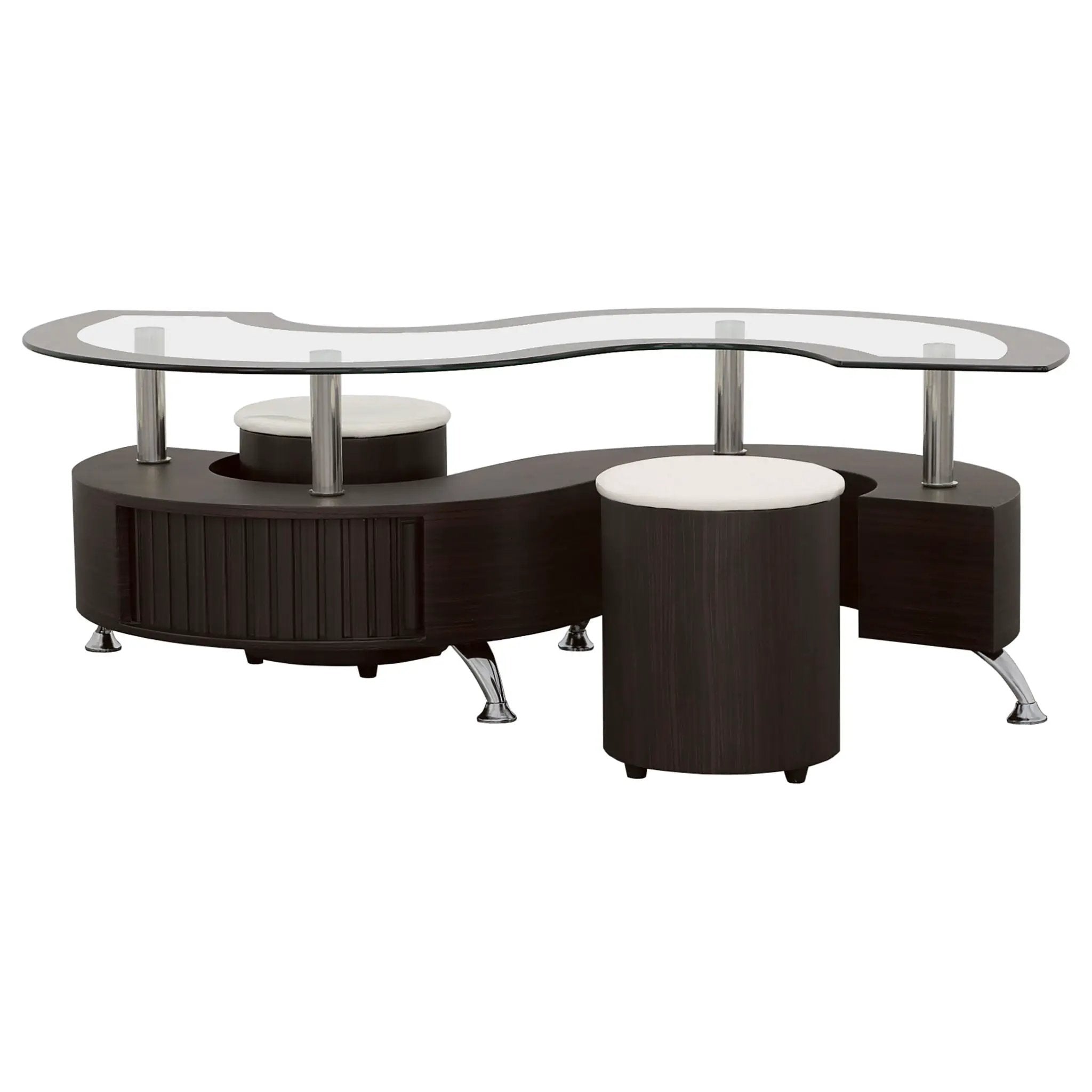 Buckley 3-piece Coffee Table and Stools Set Cappuccino by Unique Piece Furniture