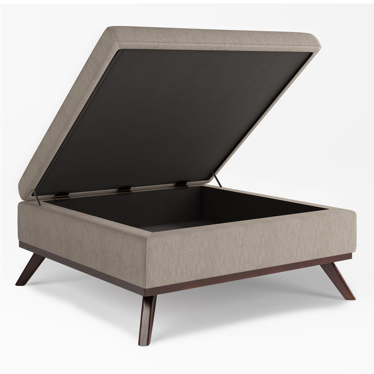 Multifunctional Square Coffee Table Storage Ottoman with Lift-Top Storage - Faux Leather or Fabric, photo 19 of 40