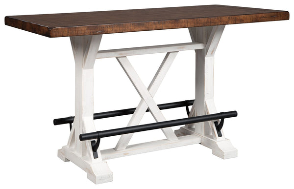 Valebeck - Rectangular Dining Room Counter Table - White / Brown