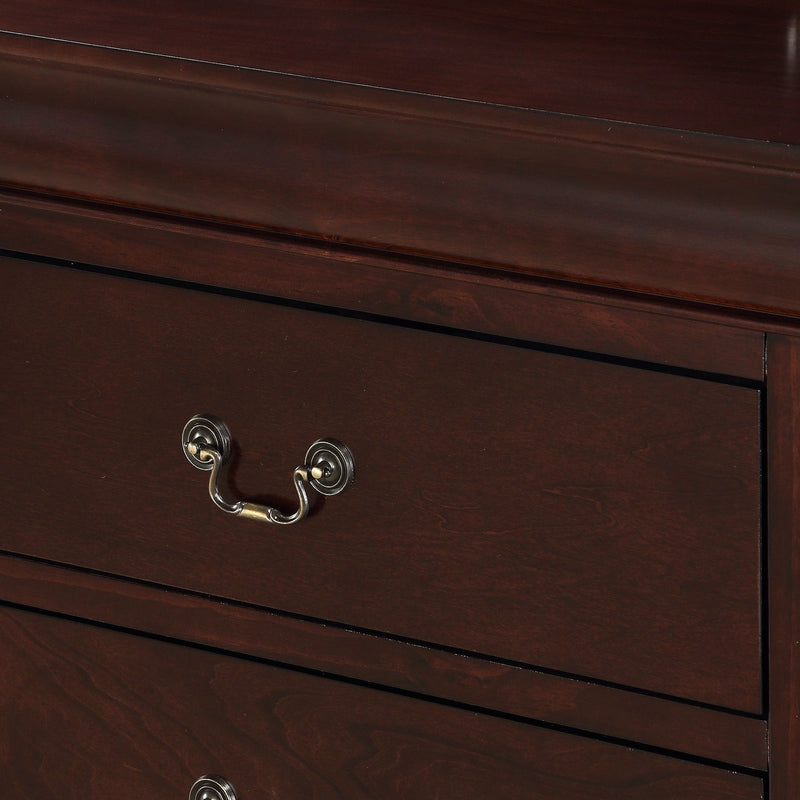 Contemporary Louis Philip Cherry Chest With Five Drawers Solid Wood Ample Storage - Cherry by Unique Piece Furniture