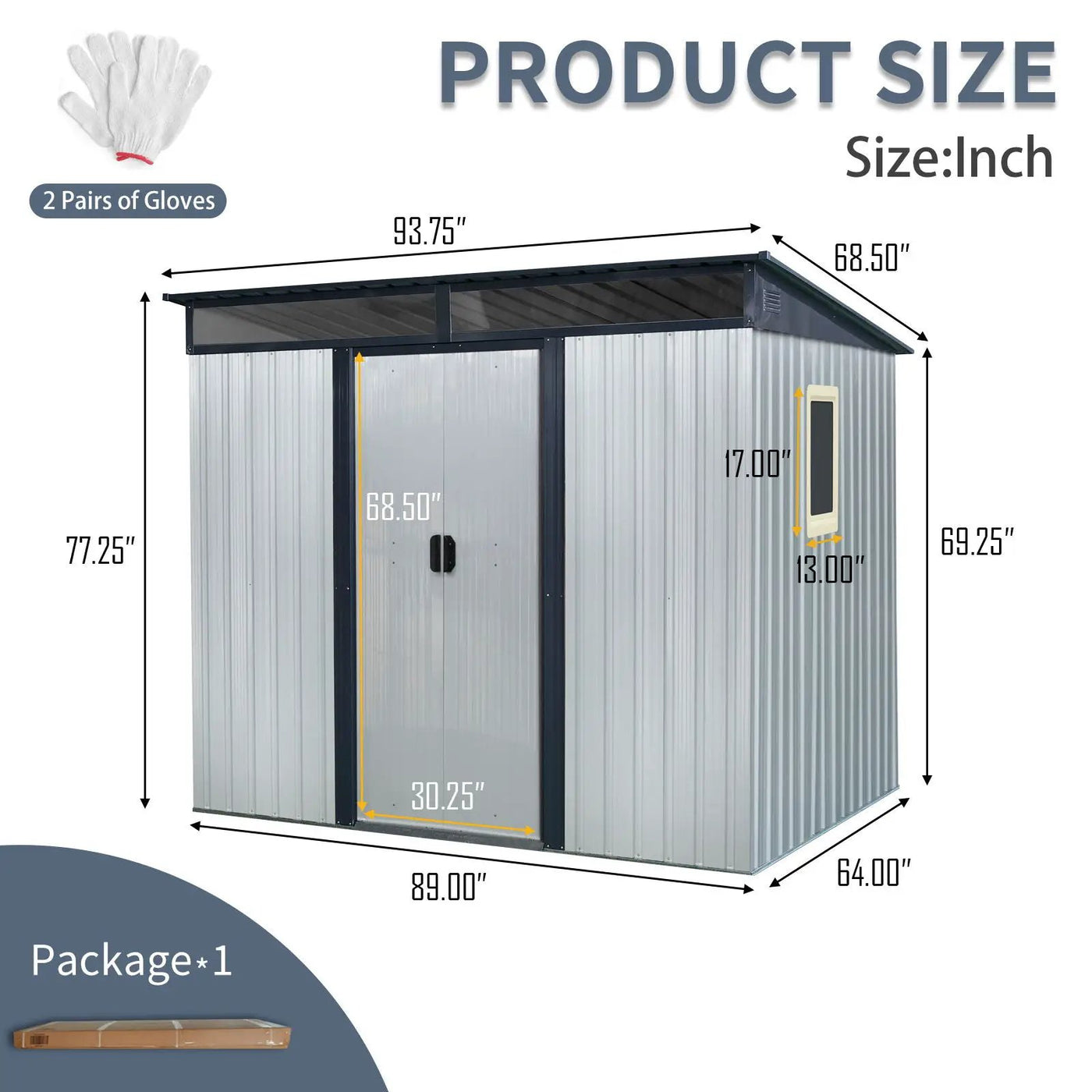 Outdoor Metal Storage Shed With Window And Transparent Plate For Garden, Lawn by HouseOfZazla
