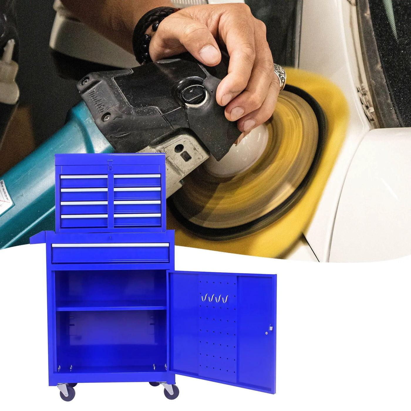High Capacity Rolling Tool Chest With Wheels And Drawers, Storage Cabinet by HouseOfZazla