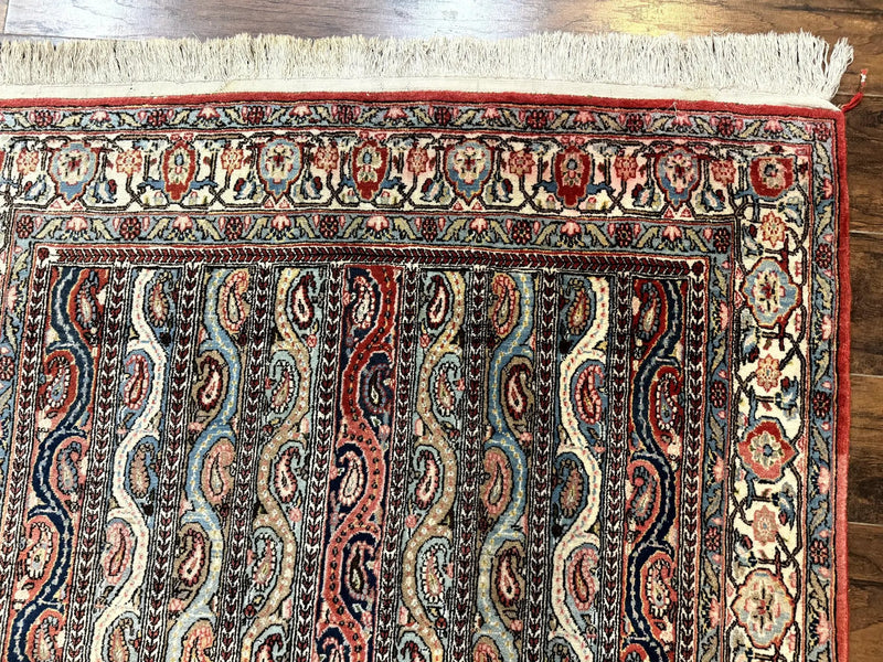 Persian Qum Rug 4x7, Striped Paisley Boteh Design by Jewel Rugs