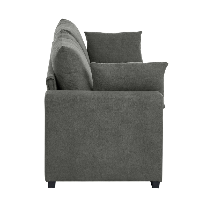 Upholstered Sofa with Toss Pillows – Corduroy