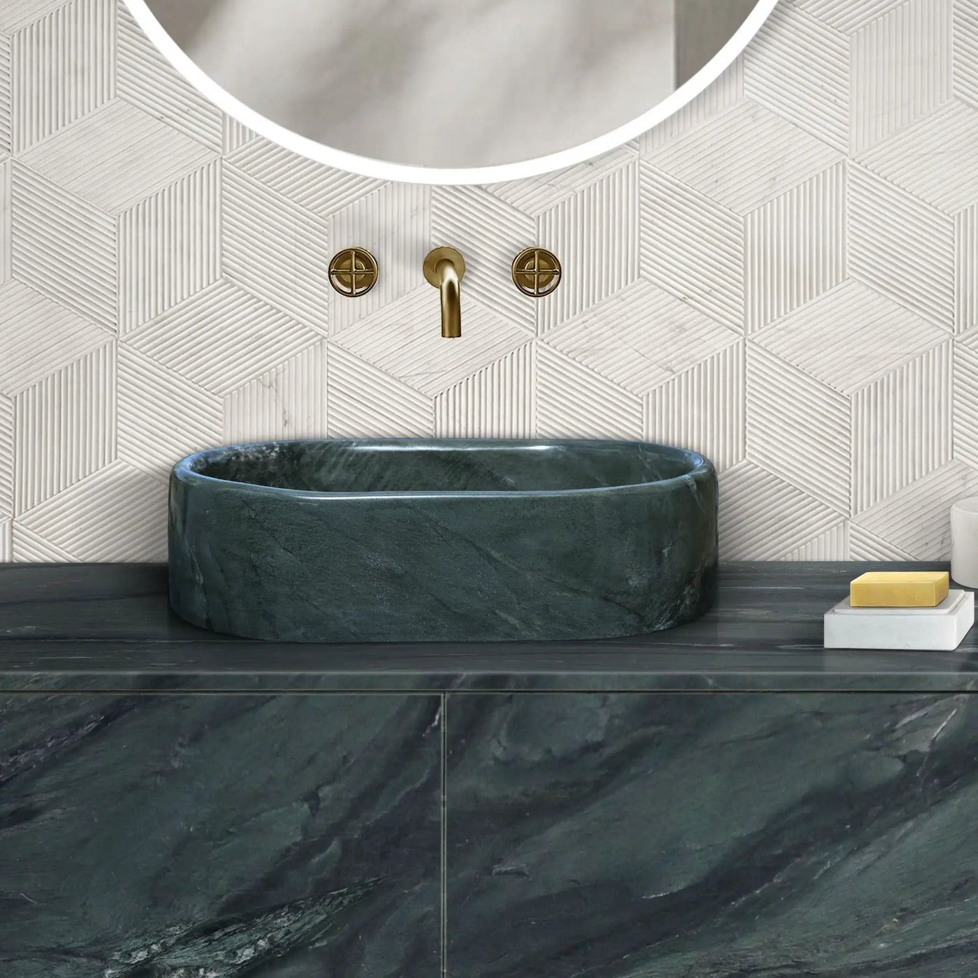 Bathroom Vessel Sink, Semi Polished Surface by HouseOfZazla