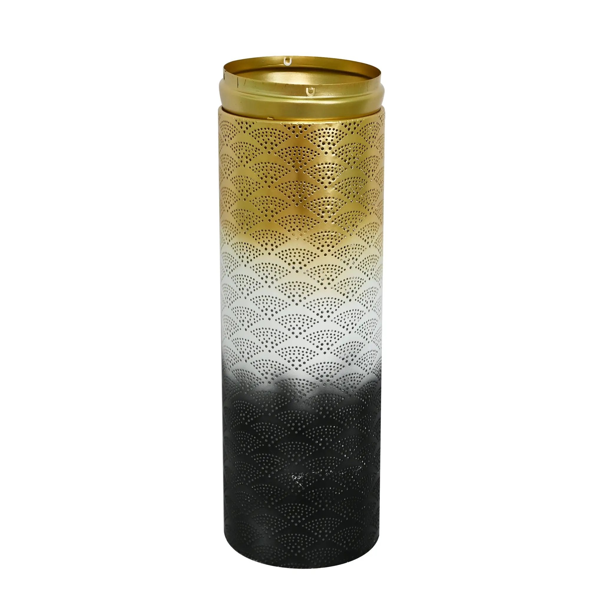 Decorative Metal Vases Set of 3, Leaf Pattern Floor Vases by HouseOfZazla