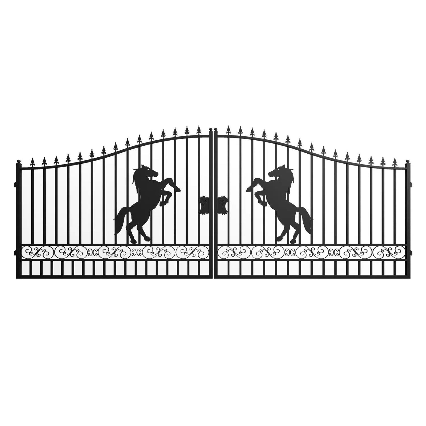 18x8 ft Steel Dual Swing Driveway Gate by Chery Industrial