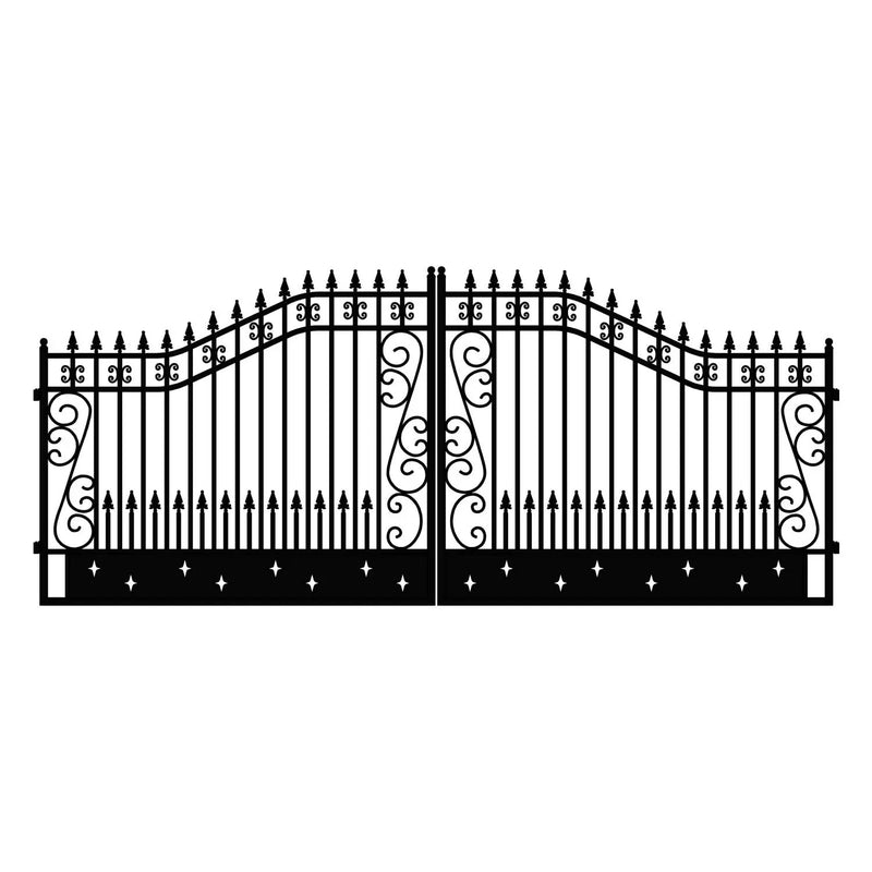 18x8 ft Steel Dual Swing Driveway Gate by Chery Industrial