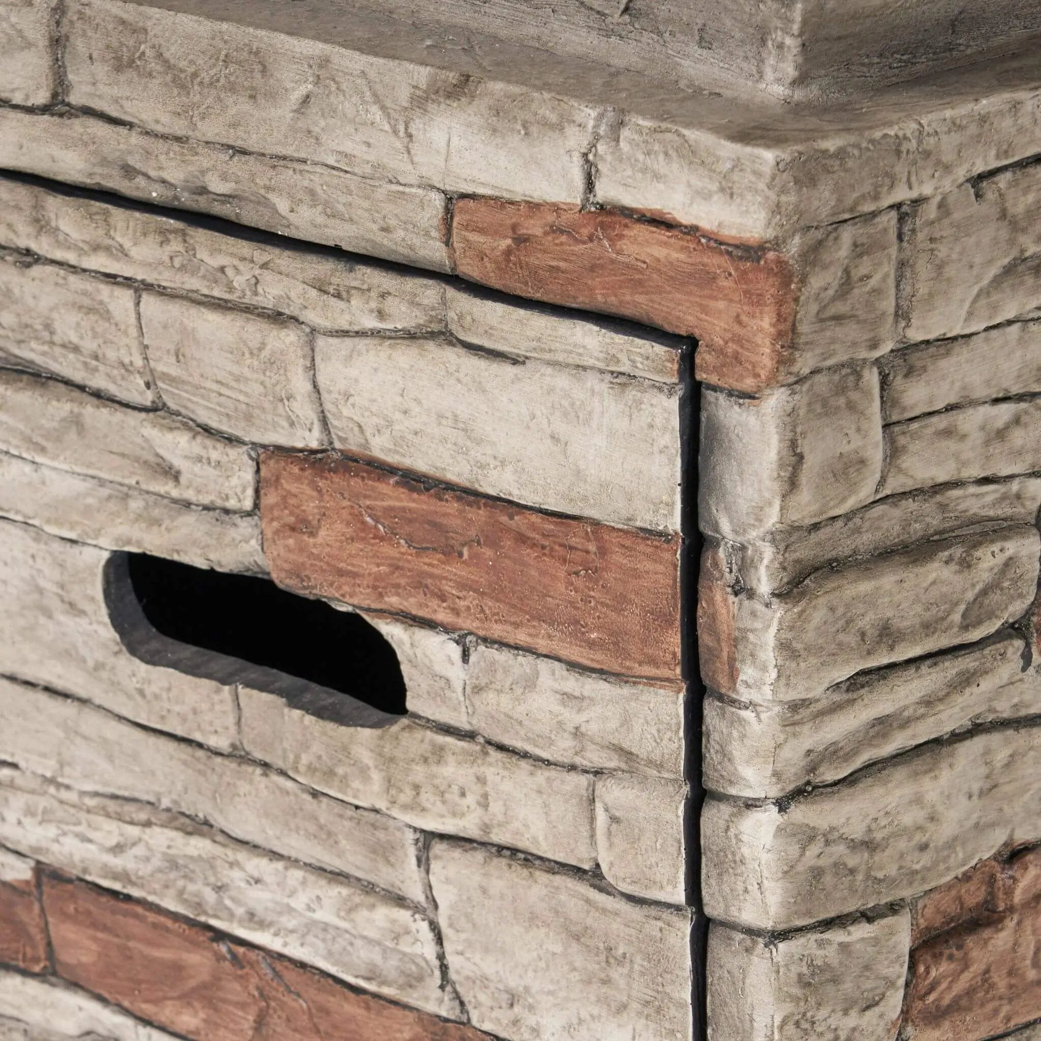 Alora 19-Inch Outdoor 40K BTU Natural Stone Fire Column (SAK36771) by SAKSBY WHOLESALE