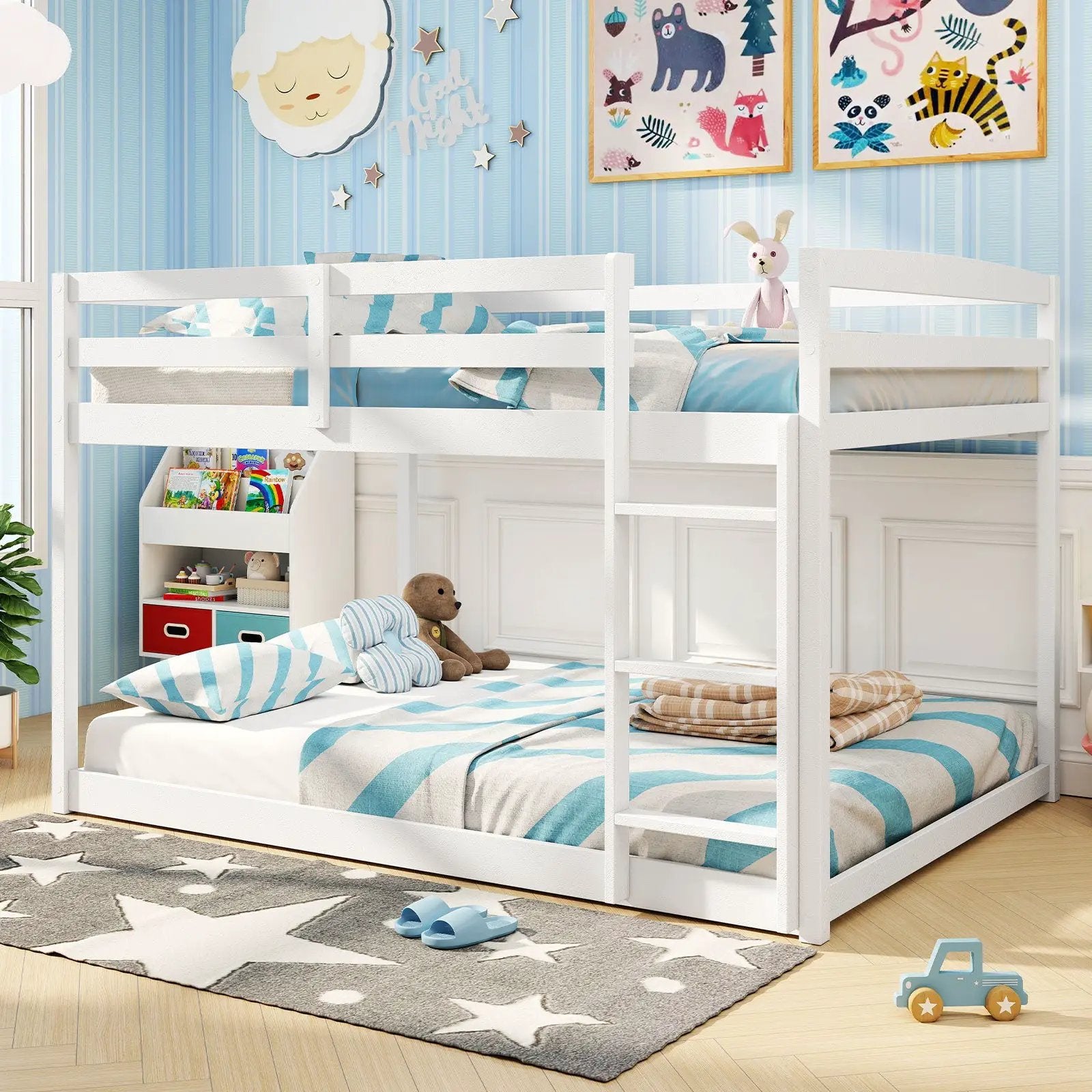 Full Over Full Bunk Bed Low-to-ground Bunk Bed by DirectDeals