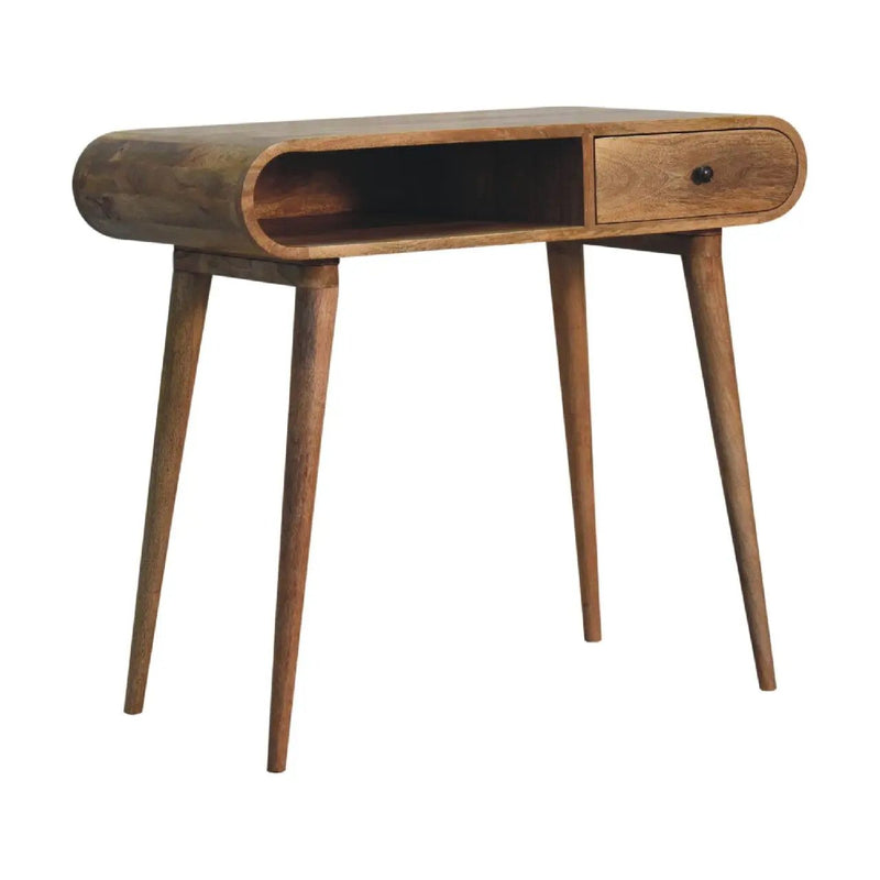 Writing Desk, Curved - Chestnut by HouseOfZazla