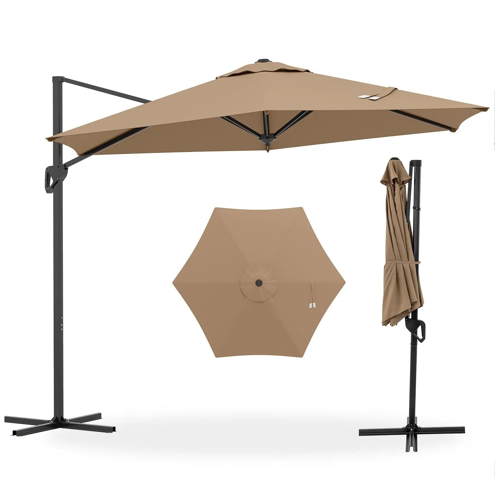 9 FT Cantilever Patio Umbrella with Vented Top and Sun-Protective Canopy by DirectDeals