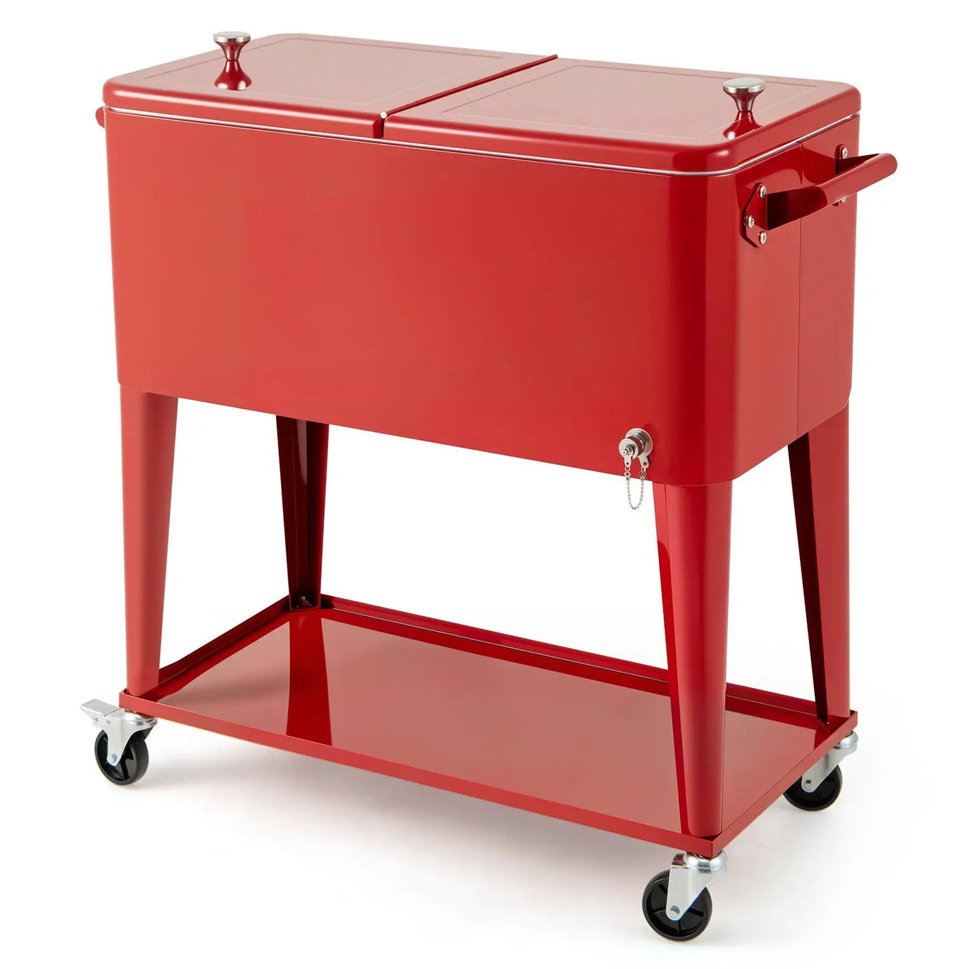 Portable Patio Cooler with Bottom Storage Shelf and Bottle Opener by DirectDeals