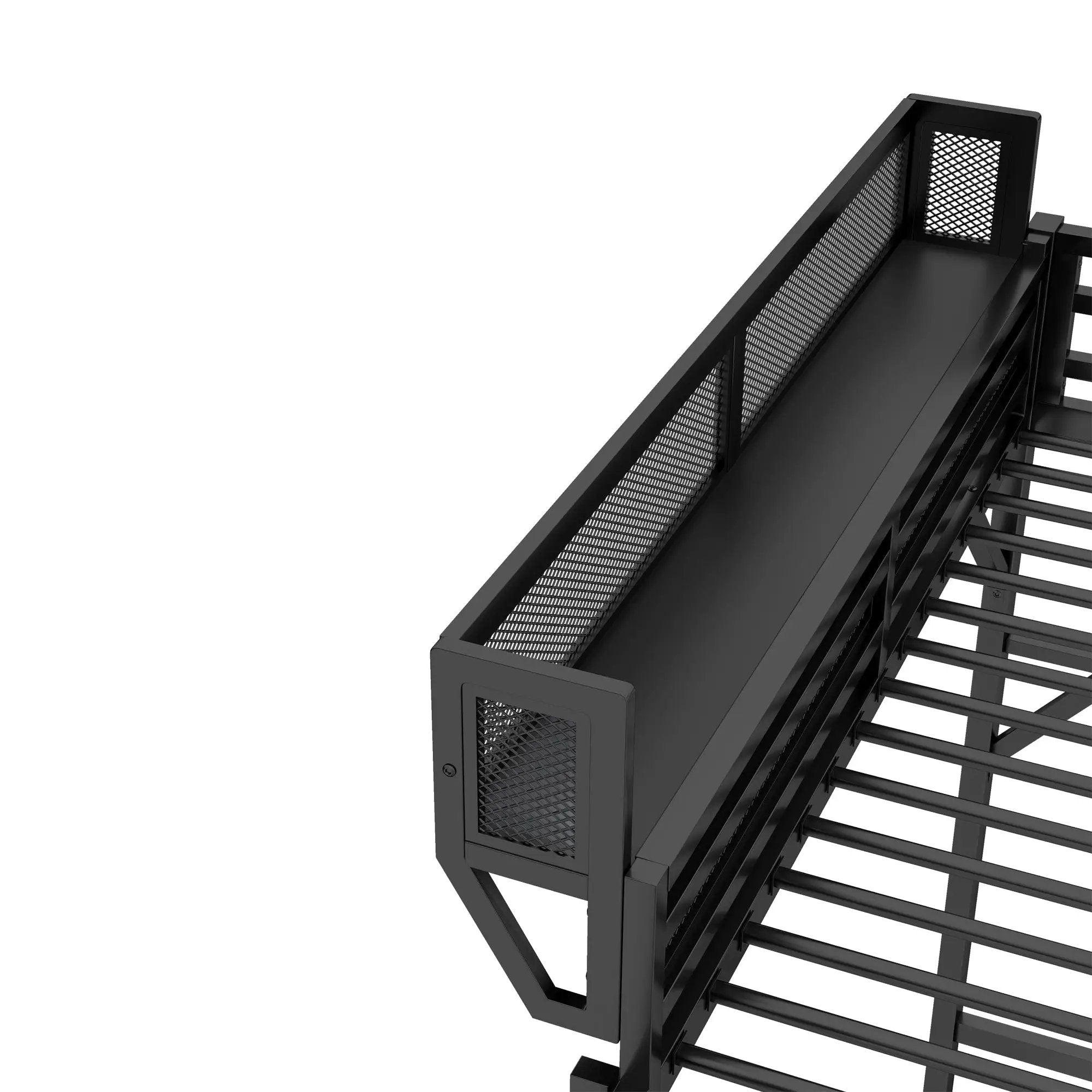 Full Size Loft Bed with Ladder and Storage Shelves by HouseOfZazla