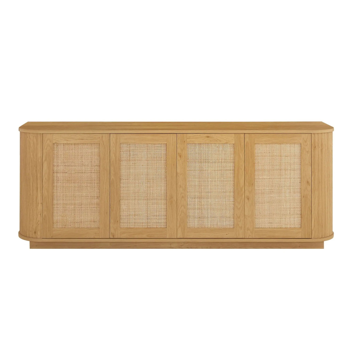 Contemporary Wave Shaped TV Stand With Rattan Doors by Unique Piece Furniture