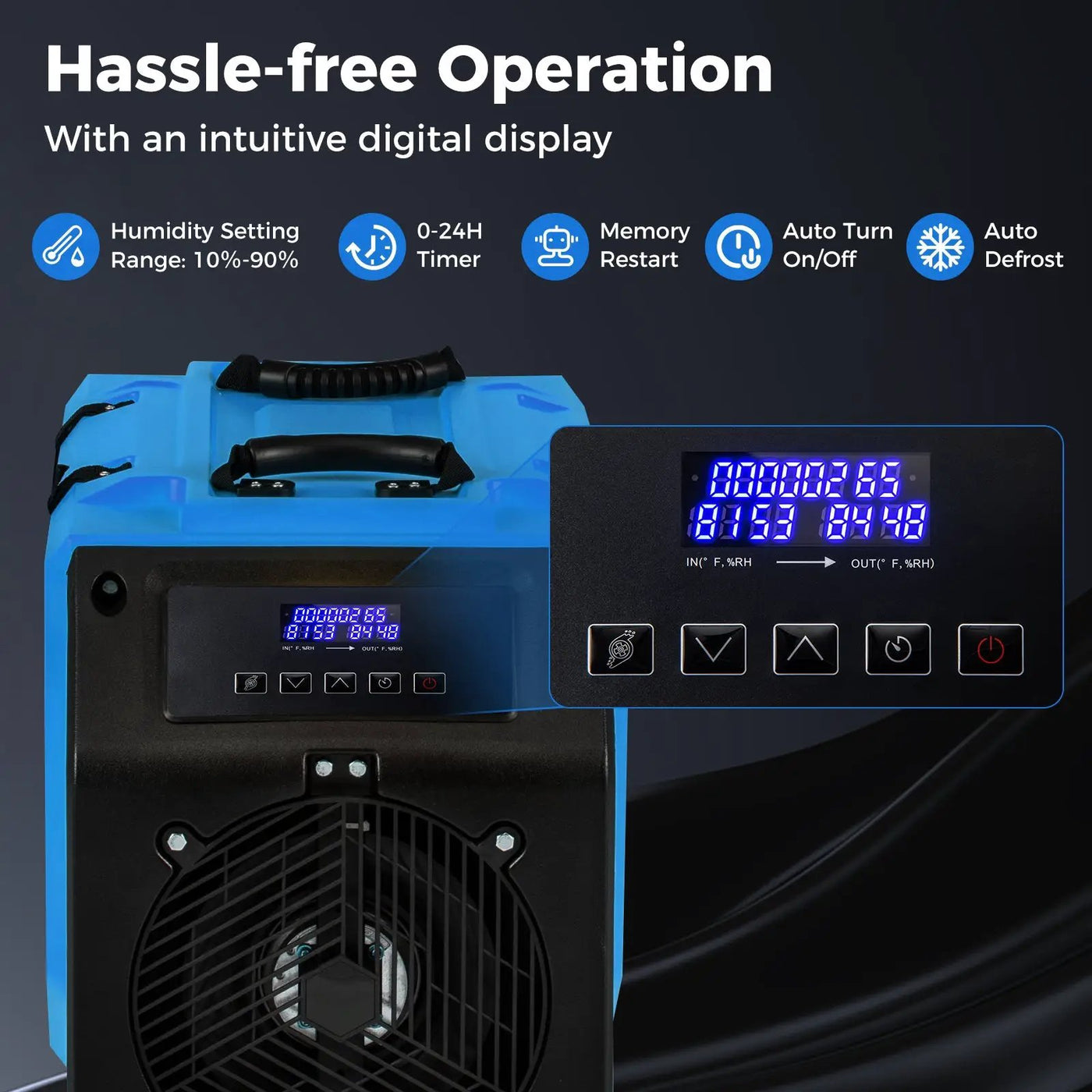 190 PPD Commercial Dehumidifier with Pump and 2 Wheels by DirectDeals