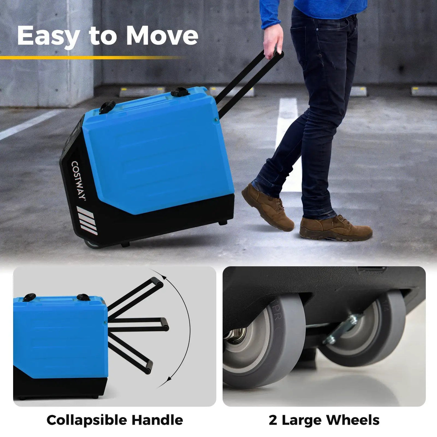 190 PPD Commercial Dehumidifier with Pump and 2 Wheels by DirectDeals