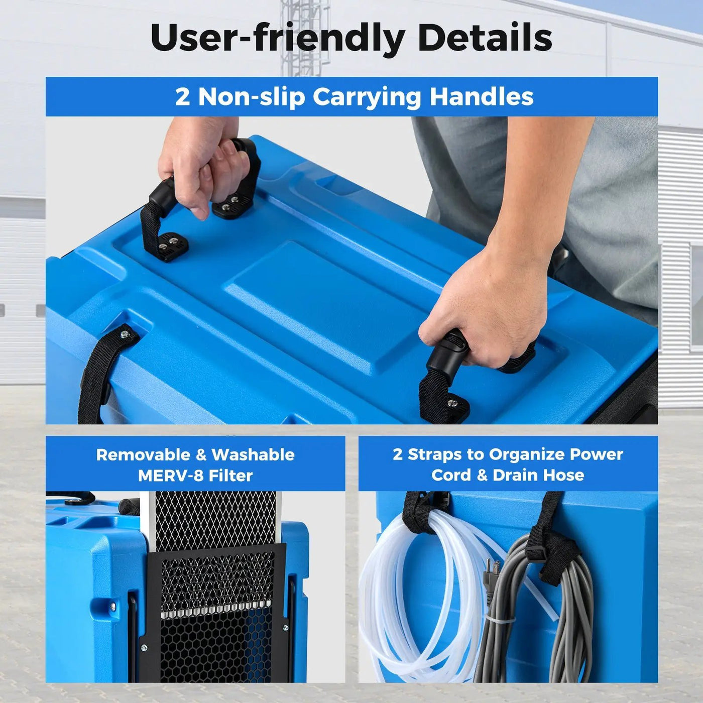 190 PPD Commercial Dehumidifier with Pump and 2 Wheels by DirectDeals