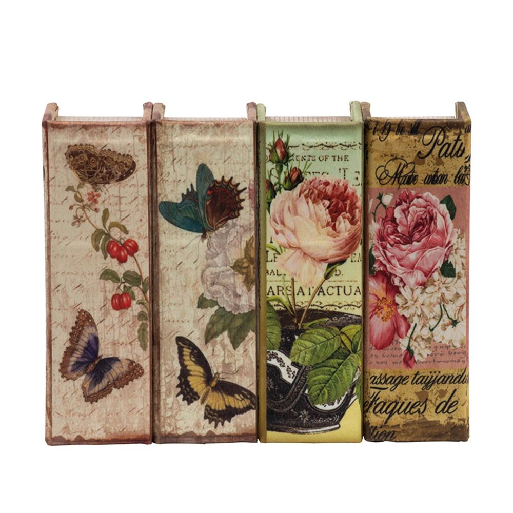 Multi-Color Book Boxes Set of 4 with Elegant Floral Design, photo 2 of 14