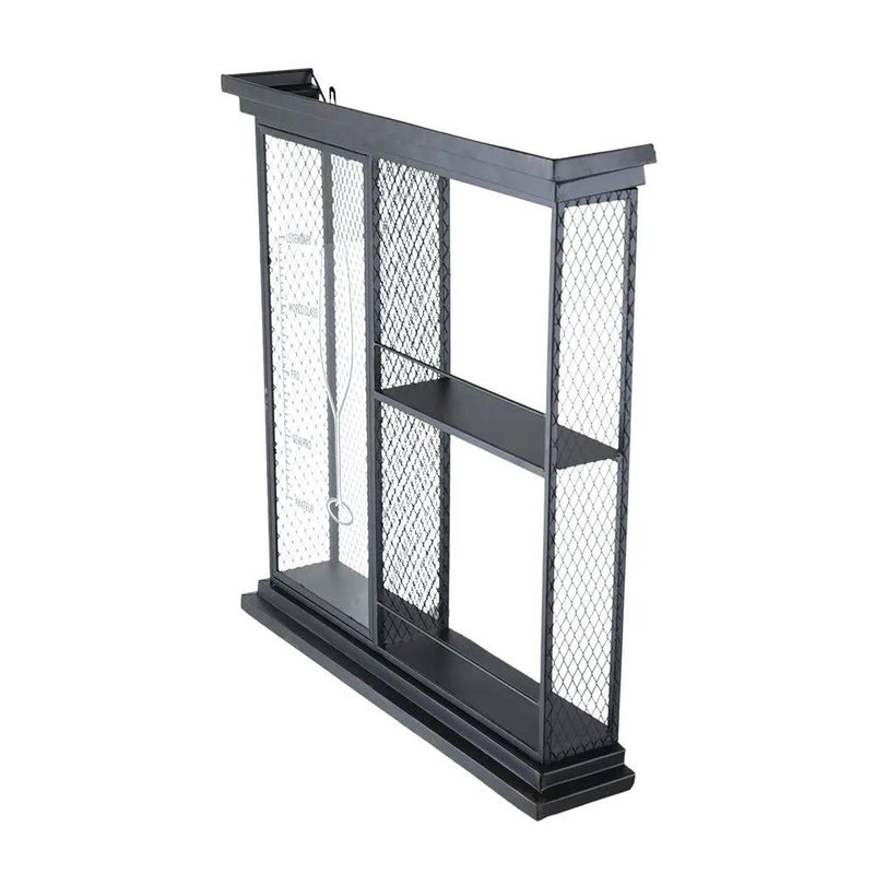 Floating Wine Bar Shelf With Glass Holder And Display Shelves - Black by Unique Piece Furniture