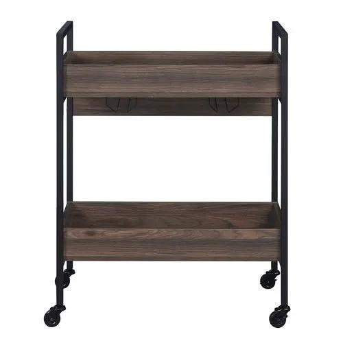 Jerrick - Serving Cart - Walnut & Black by Unique Piece Furniture