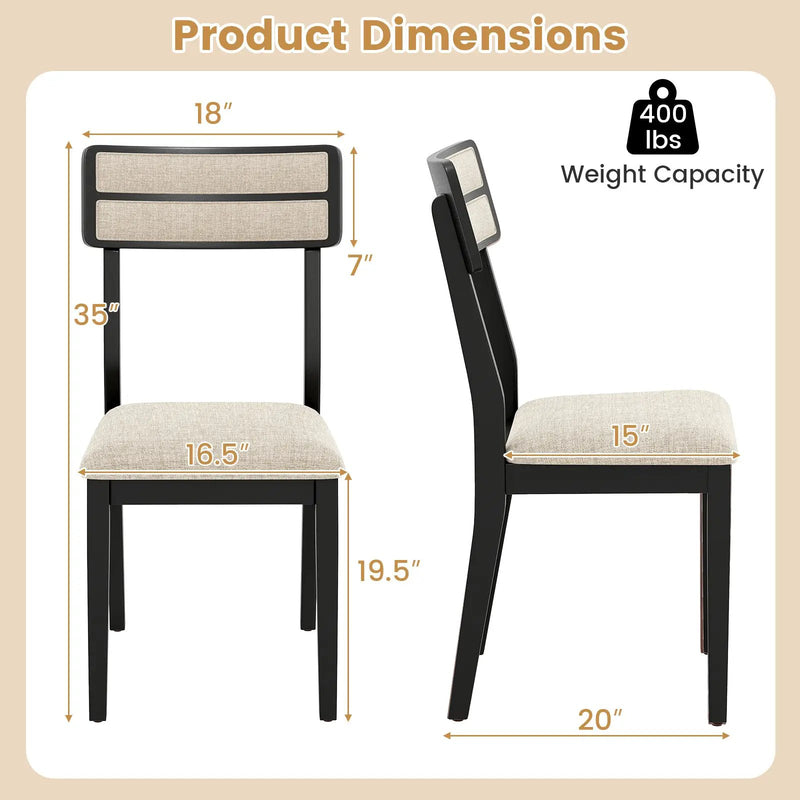 Modern Dining Chairs Set of 4 with Tilt Backrest for Dining Room-Black by DirectDeals