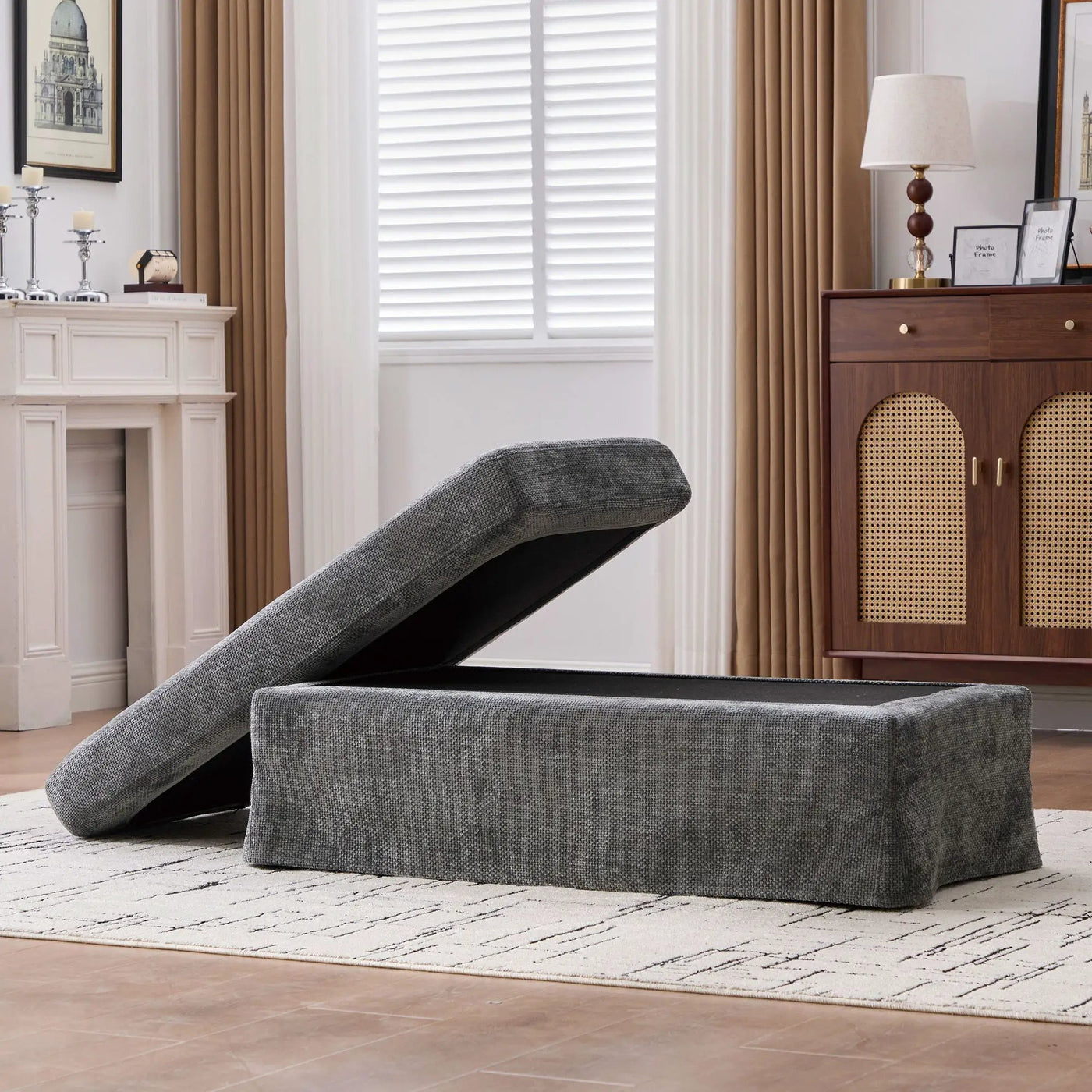 Ottoman Foot Stool With Metal Legs by HouseOfZazla