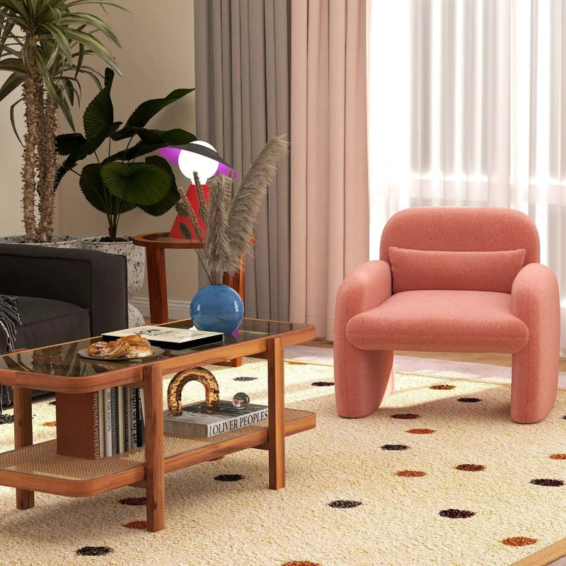 Modern Living Room Furniture Set (Bookcase + Coffee Table + End Table + Accent Chair) by DirectDeals