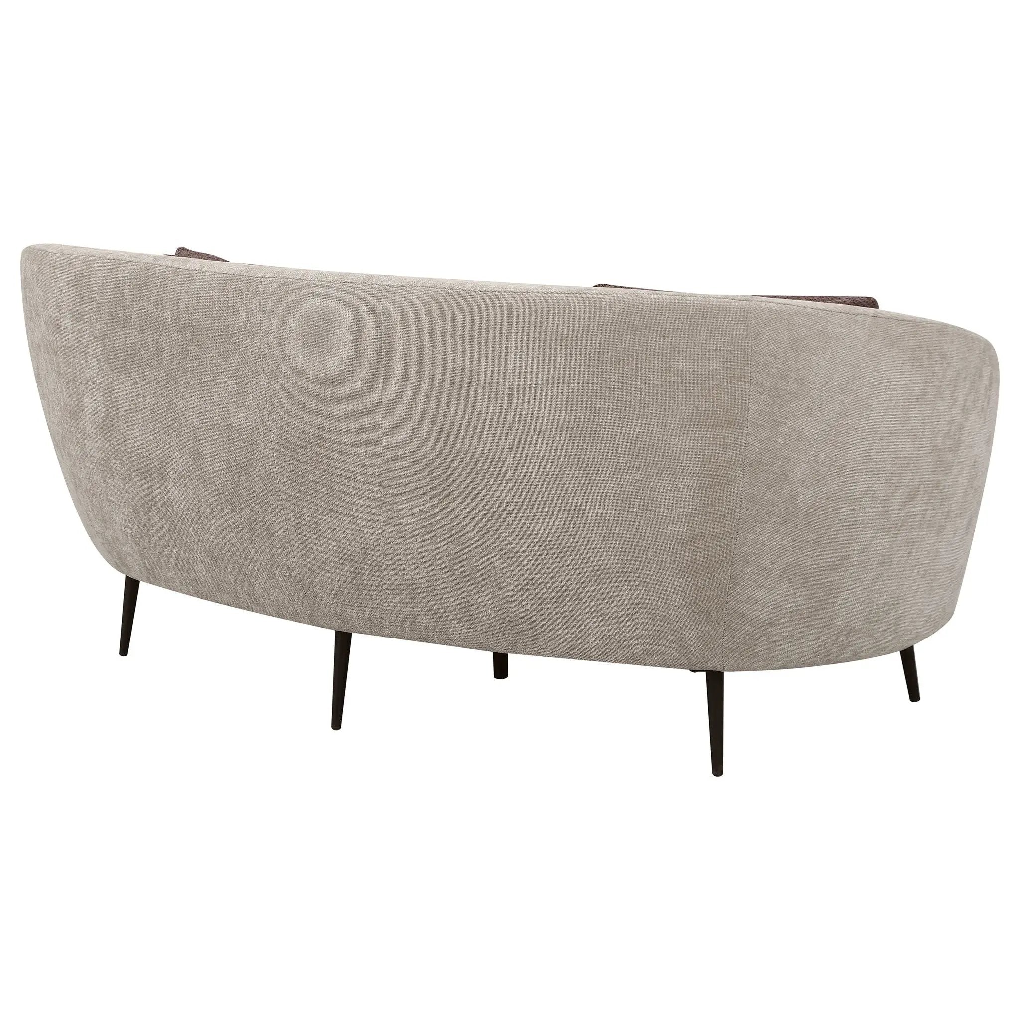 Ellorie Upholstered Channel Back Curved Loveseat Beige by Unique Piece Furniture