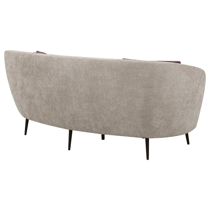 Ellorie Upholstered Channel Back Curved Loveseat Beige by Unique Piece Furniture