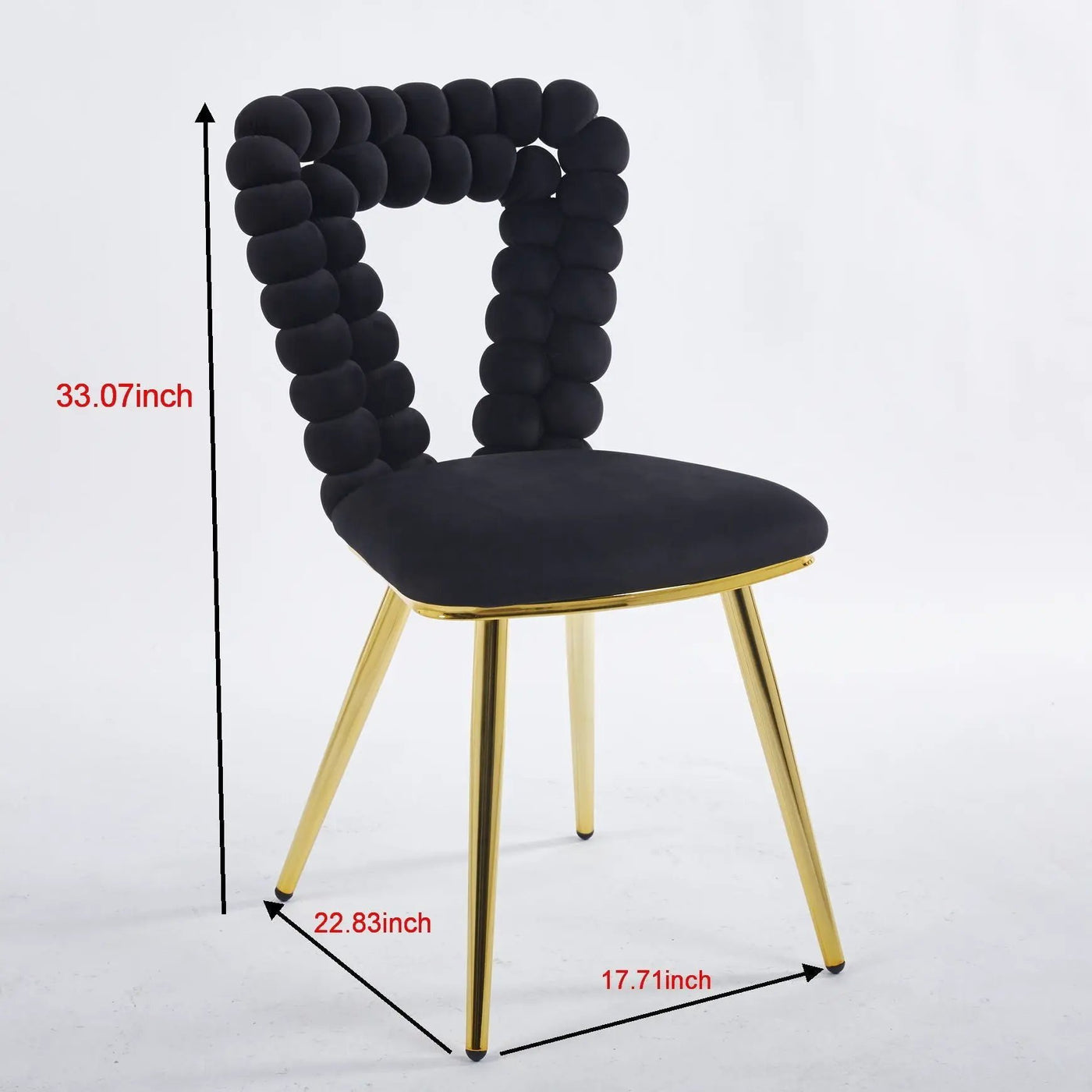 Modern Chair With Iron Tube Legs, Soft Cushions And Comfortable Backrest, Suitable For Dining Room, Living Room, Cafe, Hairball Back by HouseOfZazla