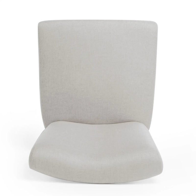 Quicksilvered Upholstered Swivel Counter Stool With Wood Legs - Beige by HouseOfZazla