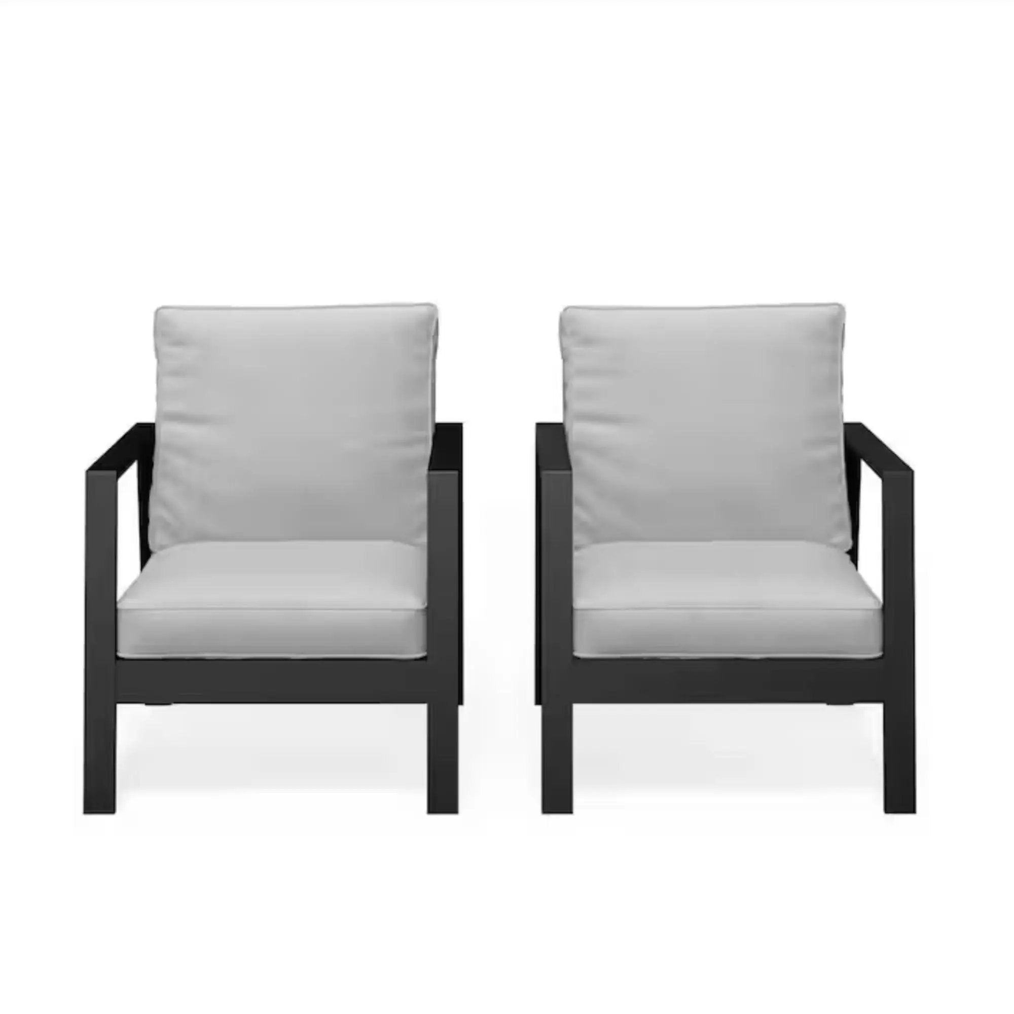 All-Weather Ergonomic Patio Armchairs With Thick Cushions (Set of 2) by HouseOfZazla