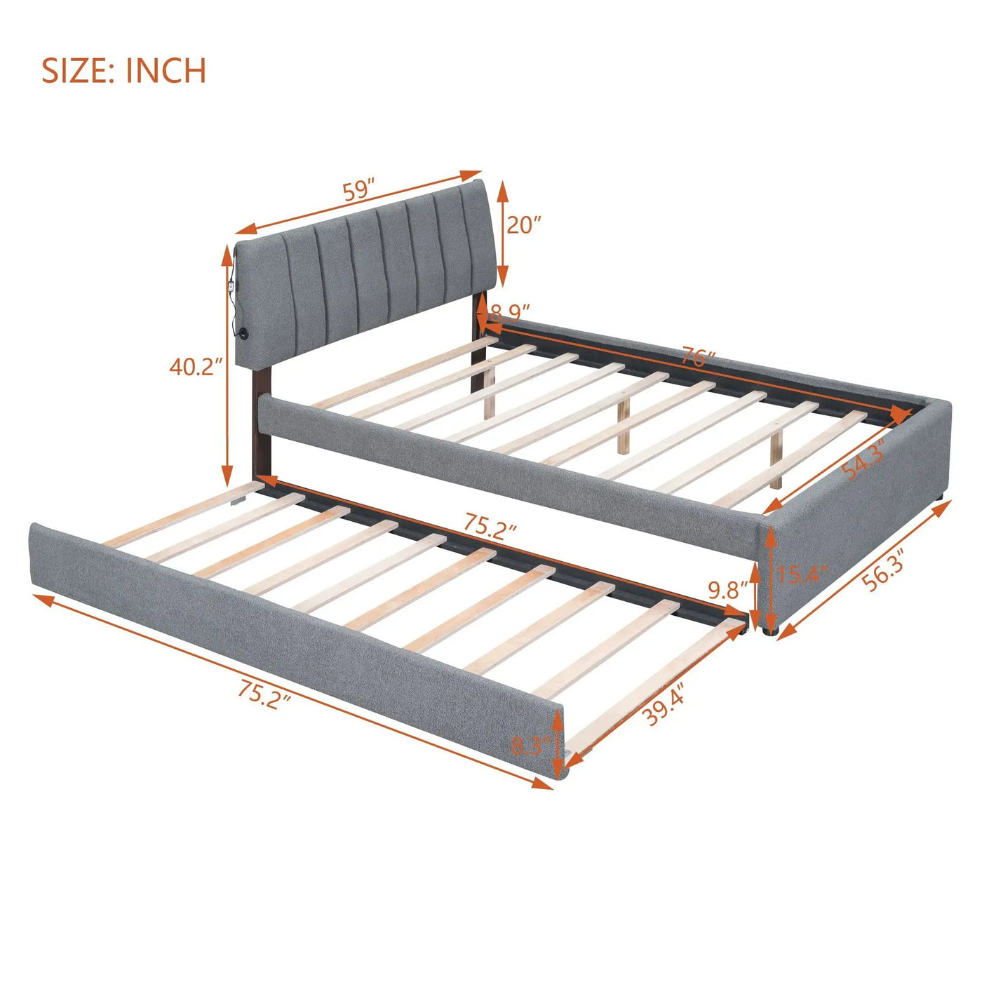 Upholstered Platform Bed With Trundle by HouseOfZazla