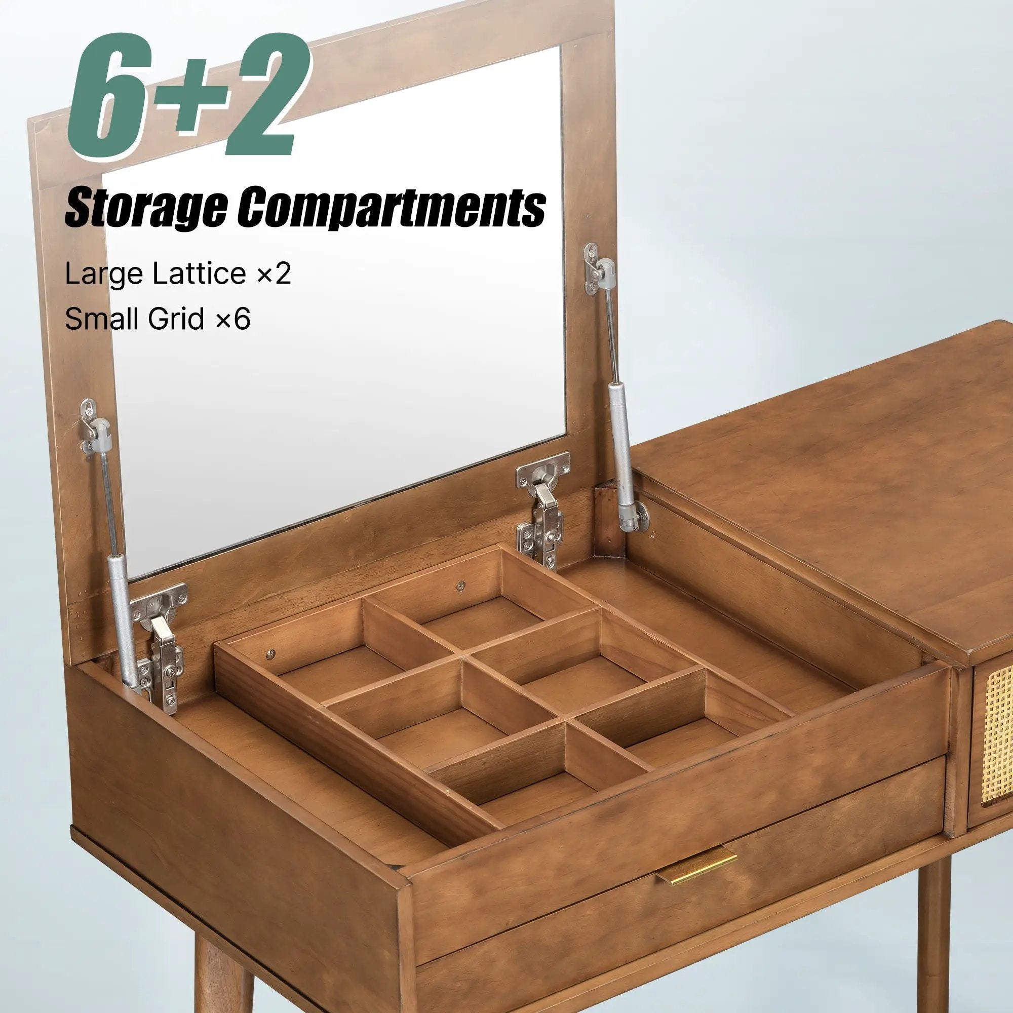 Classic Wood Makeup Vanity Set With Flip-Top Mirror And Stool, Dressing Table With Three Drawers And Storage Space by HouseOfZazla