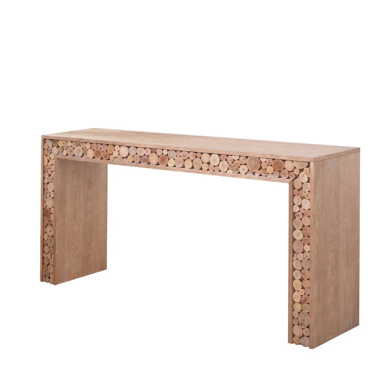 Rustic Wood Console Table With Natural Log Accents, Entryway Table, Narrow Sofa Table, Hallway Accent Table, Modern Farmhouse Style - Natural by Unique Piece Furniture
