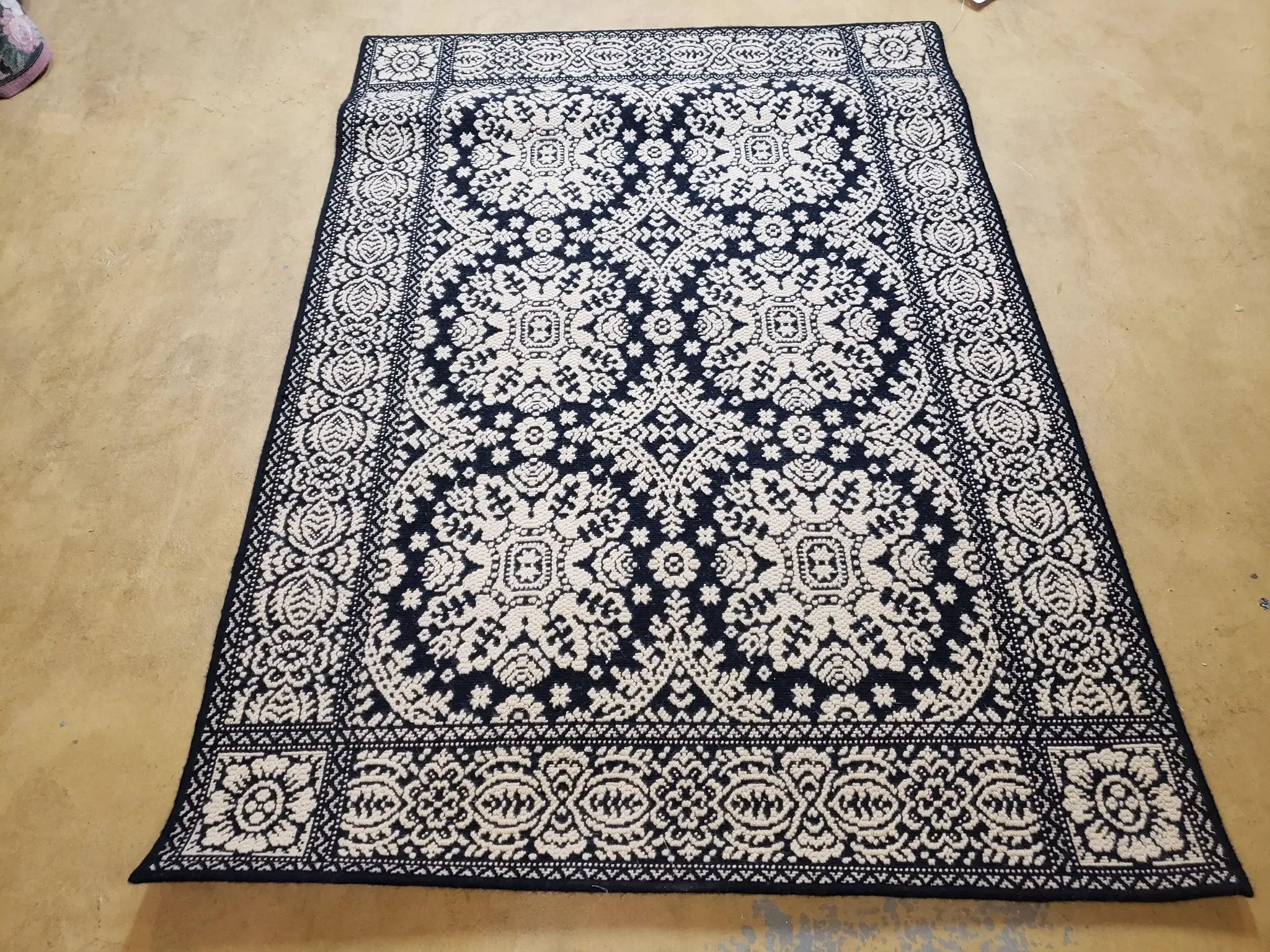 4x6 Power-Loomed Rug Dark Navy Blue & Ivory Oriental Carpet Nice by Jewel Rugs