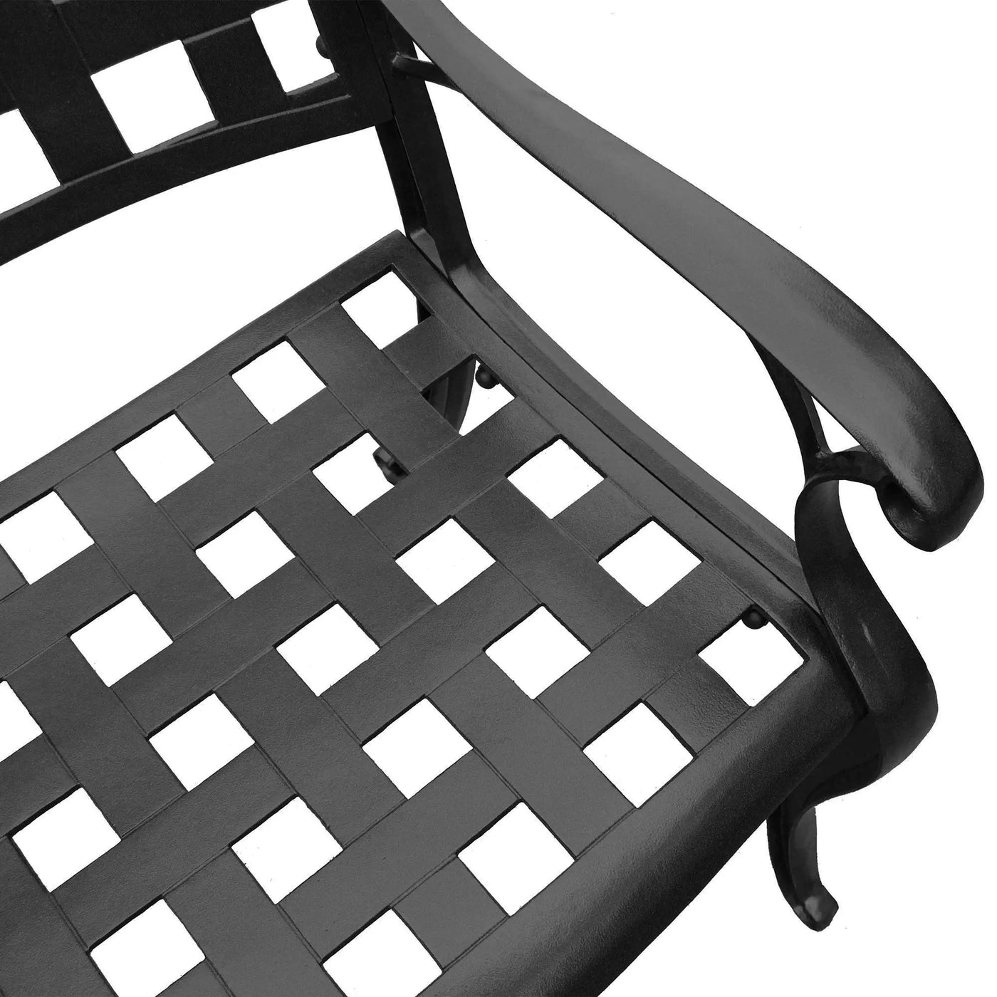 Modern Outdoor Mesh Cast Aluminum Patio Dining Chair by Sharicks