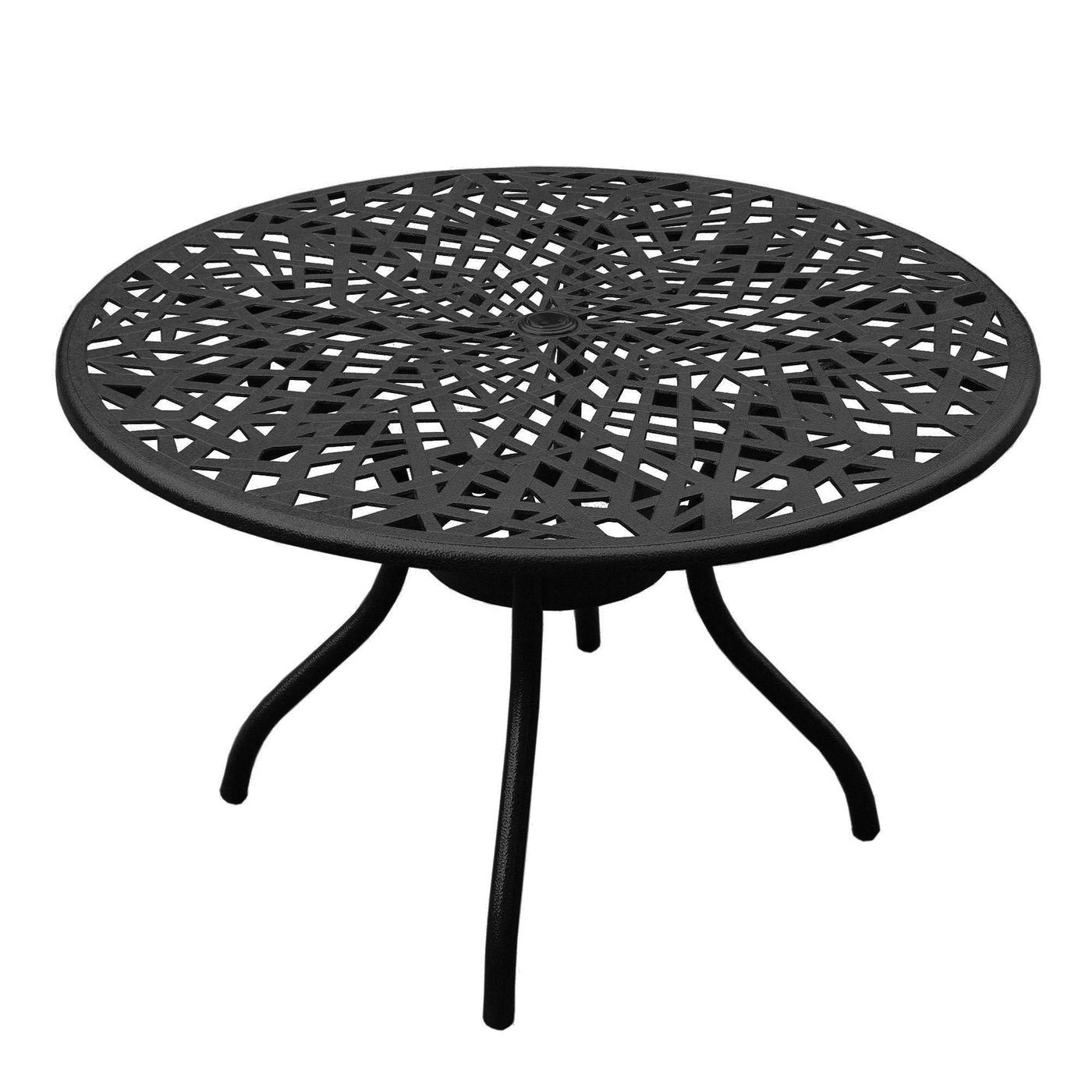 Modern Outdoor Mesh 48-in Aluminum Round Patio Dining Table by Sharicks