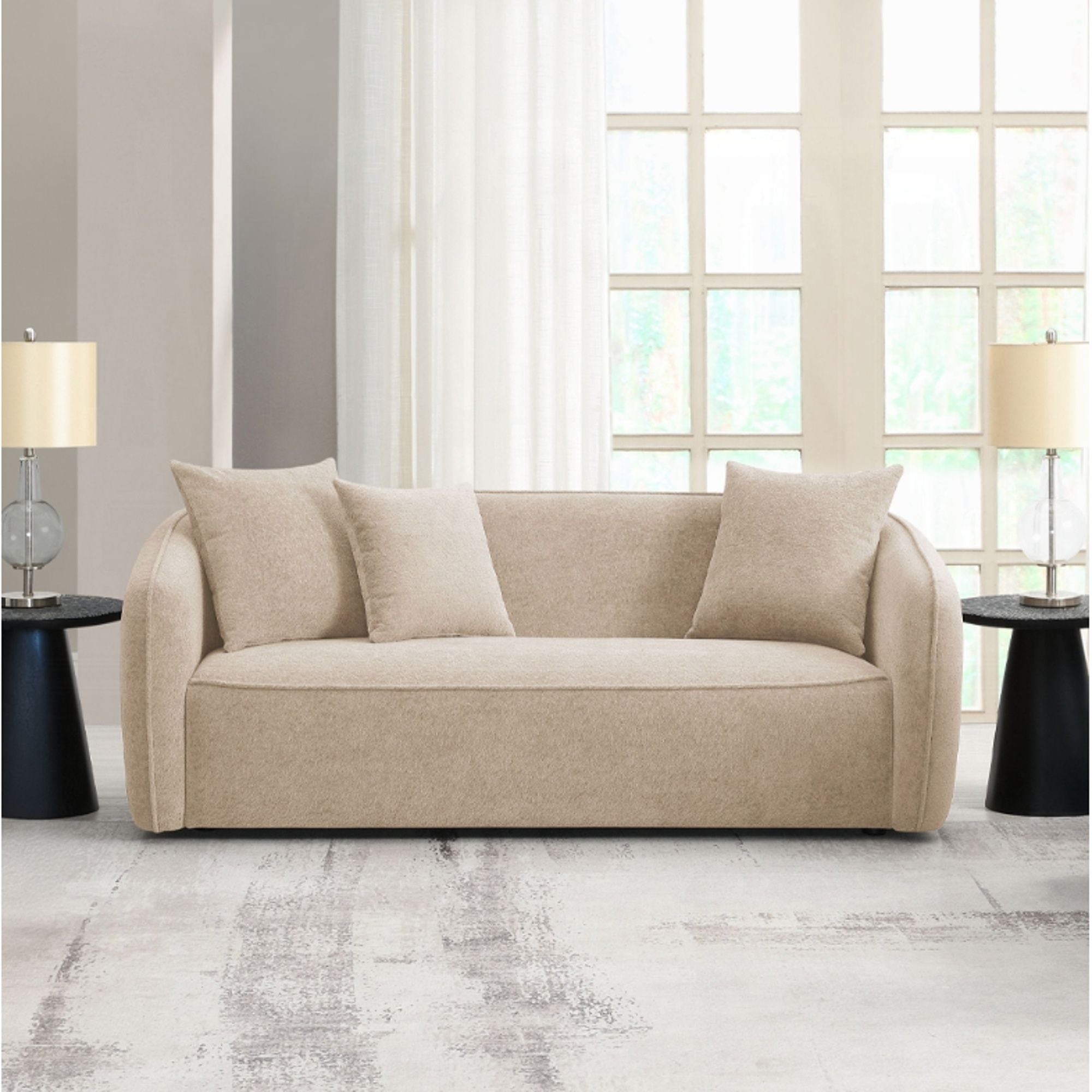 Keith - Sofa With 3 Pillows, Living Room Seating - Beige by HouseOfZazla