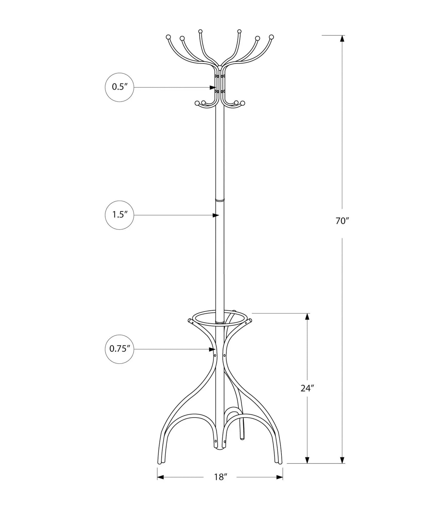 Coat Rack Hall Tree with 12 Hooks and Umbrella Holder by HouseOfZazla