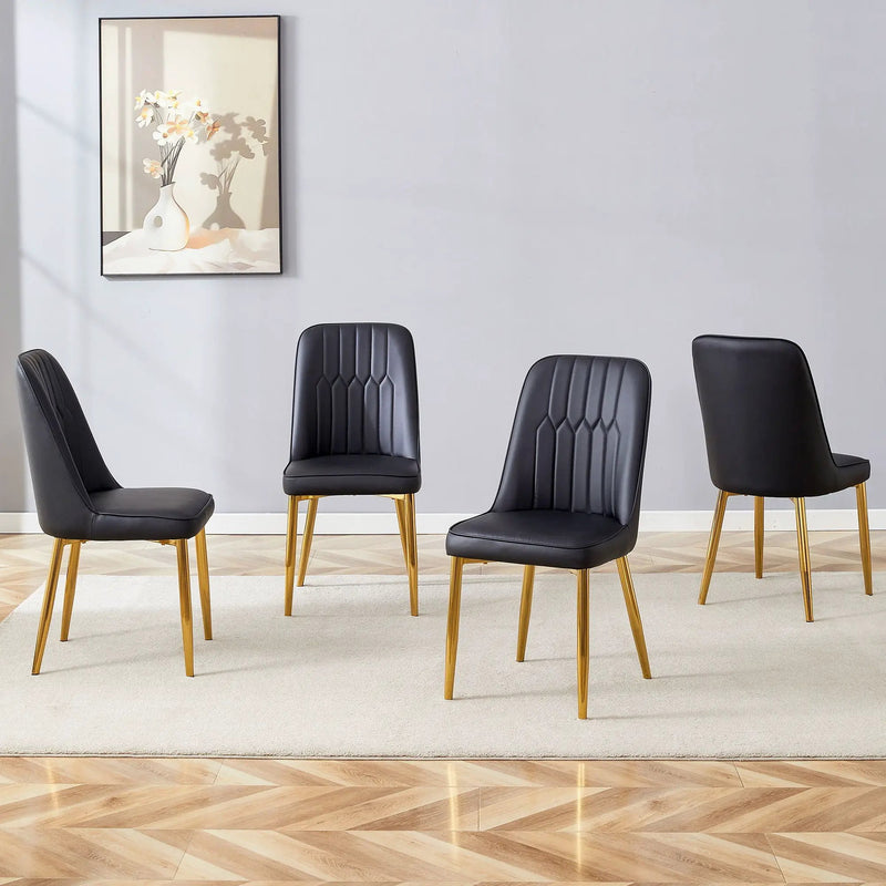 Modern Dining Chairs With Metal Legs And Simple Line Design On Backrest by Unique Piece Furniture